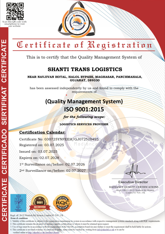 ISO Certificate of Registration